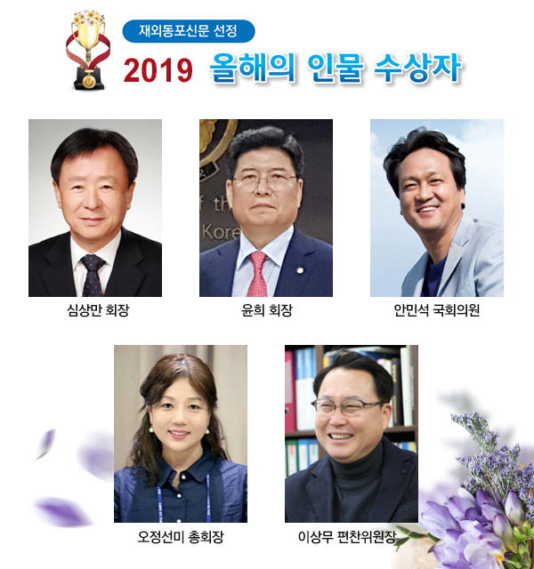 재외동포신문: 재외동포신문 선정 ‘2019 올해의 인물’ 수상자 발표