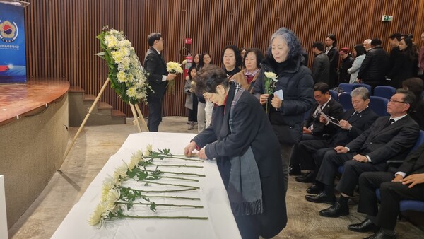 김기주·한응규 지사 유해 봉환 추모식이 진행되는 모습.  