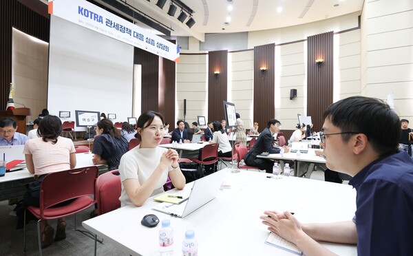 ‘관세실무 설명회’에서 사전 신청한 기업을 대상으로 수출 애로 해소를 위한 1:1 맞춤형 컨설팅을 진행하는 모습. 