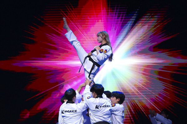 한-남아공 특별문화교류행사에서 K타이거즈의 태권 퍼포먼스가 펼쳐지고 있다.