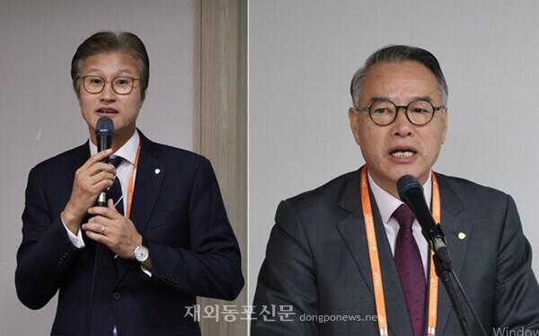 월드옥타 제23대 집행부, 천주환 수석부회장(왼쪽)과 부이사장. 