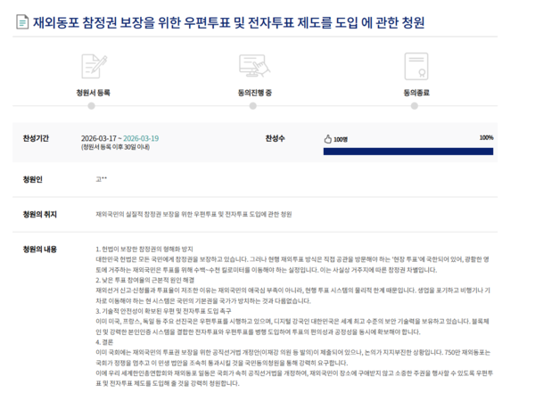 국회전자청원 페이지 화면